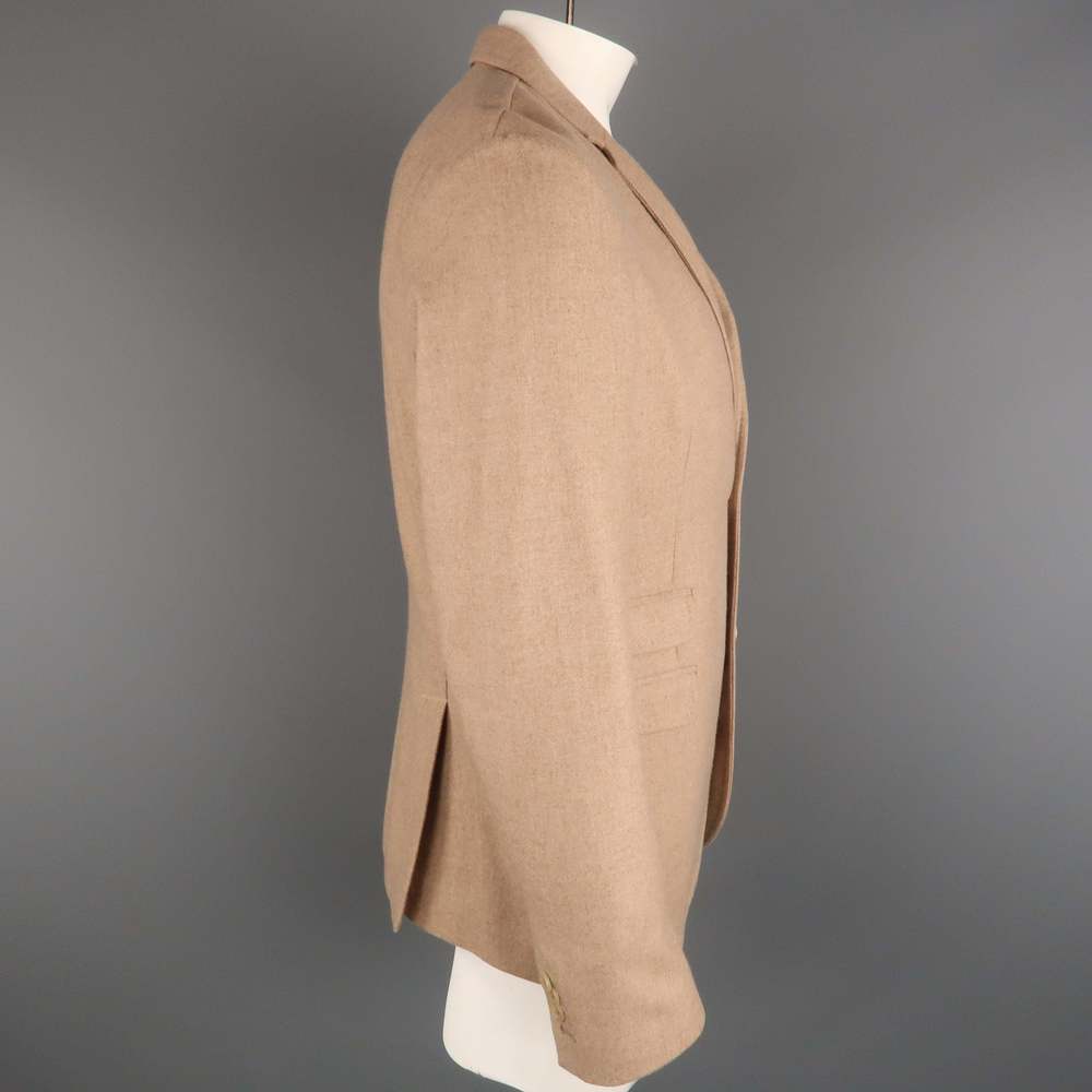 NEIL BARRETT Chest Camel Solid Wool Notch Lapel Sport Coat - Picture 4 of 6